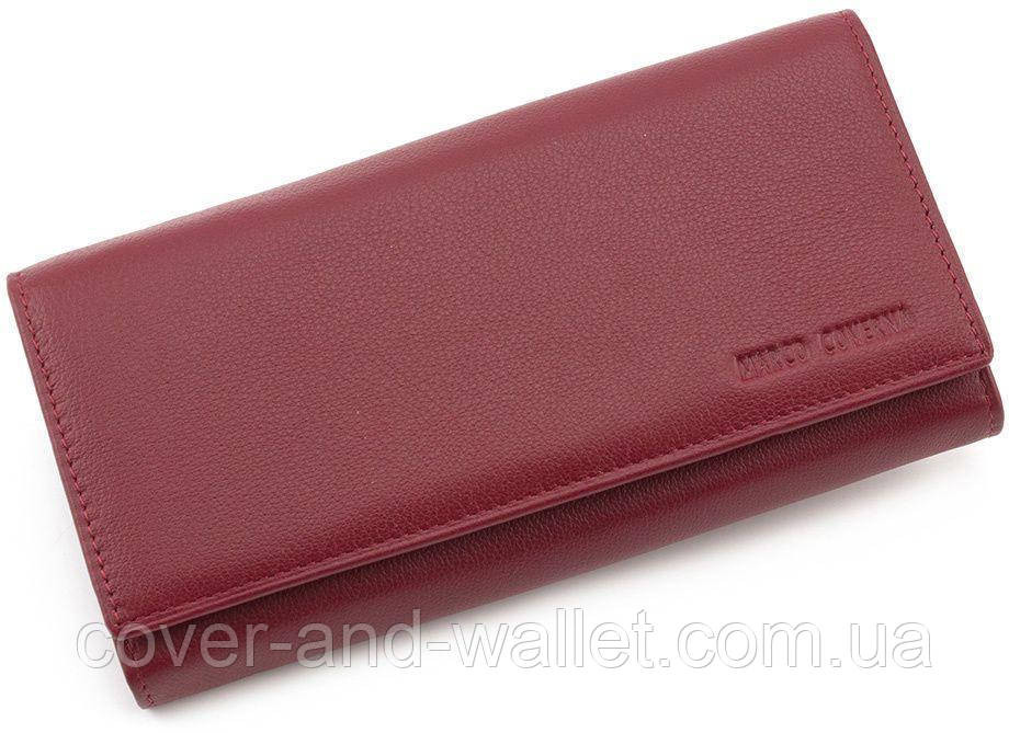 Бордовый женский кожаный кошелек на магнитах с кредитницей Marco Coverna Киев - изображение 9