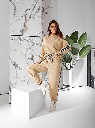 Женский стильный трендовый костюм двойка турецкая двухсторонняя ангора Бежевий, 48/50 Одесса