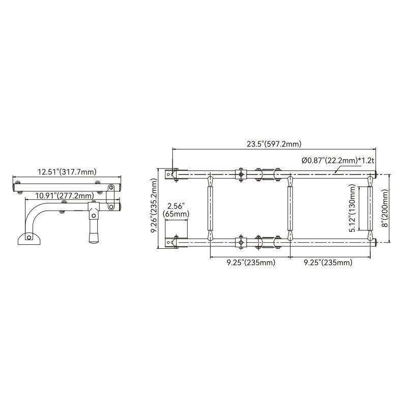 Лестиниця з нерж. сталі SFLD-03-02 3 сходинки Київ - фото 2
