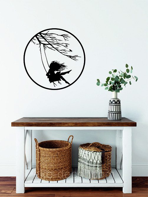 Декоративне настінне Панно «Дівчинка та голуб» Декор на стіну 70*62 см, Чорний Київ - фото 8