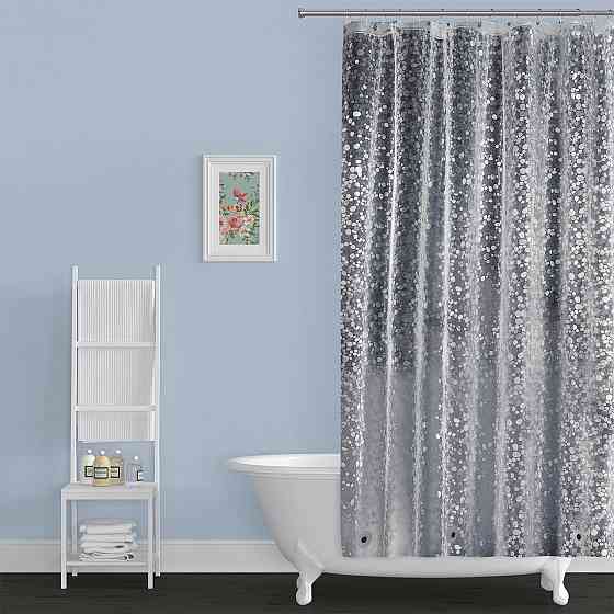 Шторка для ванной комнаты Bathlux 180 x 180 люкс качество с водоотталкивающим покрытием, Прозрачная с узором Каменец-Подольский