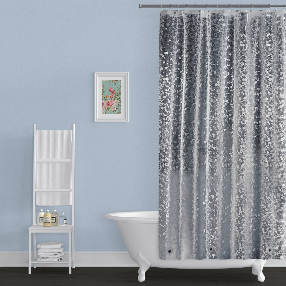 Шторка для ванной комнаты Bathlux 180 x 180 люкс качество с водоотталкивающим покрытием, Прозрачная с узором Каменец-Подольский - изображение 4