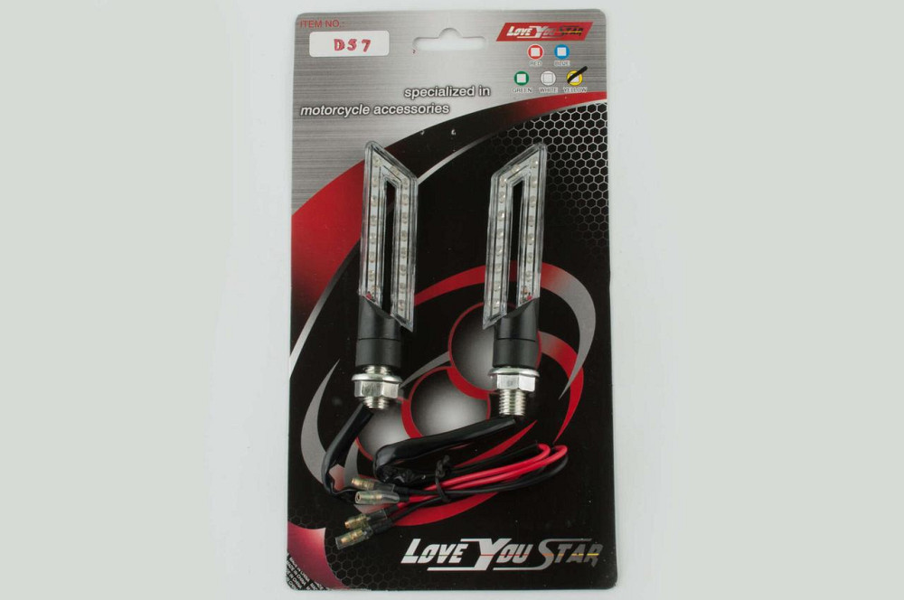 Повороты светодиодные, катана (пара) (черные, белое стекло) ST Мукачево - изображение 1