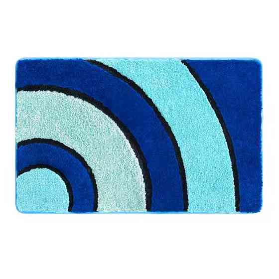 Коврик для ванной и душа коврик для ног в ванную комнату,микрофибра,атискользящий 40х60 см,синий с узором Каменец-Подольский