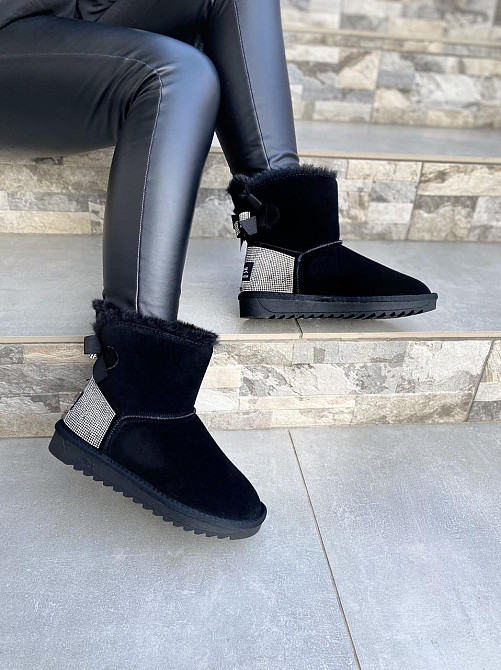 Угги жіночі OUQIDAGENI чорні замша натуральна высота 16 см размер 36-38 (4209) Коломия - фото 7