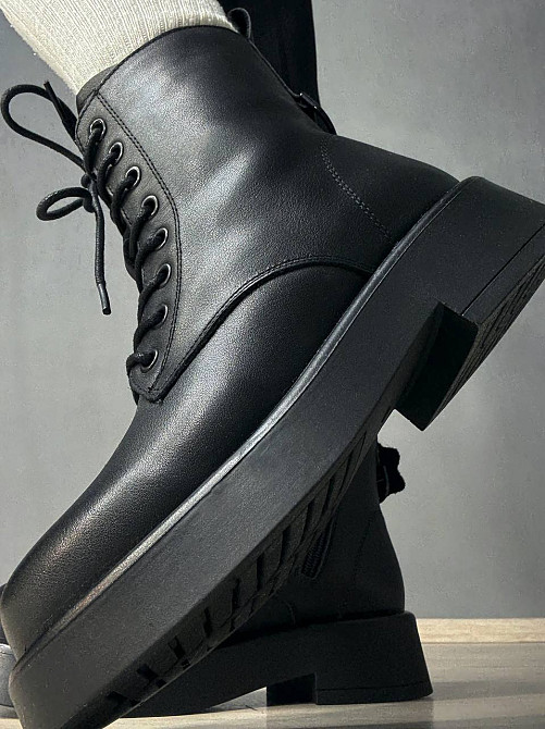 Черевики жіночі Hengji 99 шкіряні утеплені на хутрі чорні, 37, 23,5 см Київ - фото 12