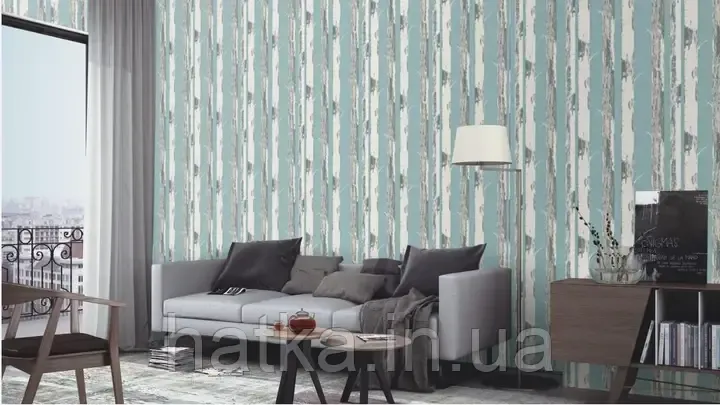 Шпалери вінілові на флізеліні Rasch Clasik 0,53х10 дерева берези сірі білі на сіро-блакитному Київ - фото 3