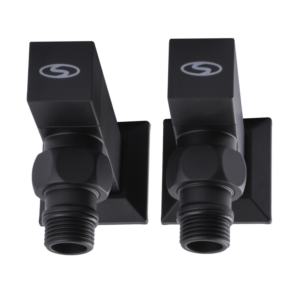 Набор Кран полуоборотный угловой с американкой SOLOMON LUX 1/2″ CUBE BLACK 8888 (1уп) Киев - изображение 3