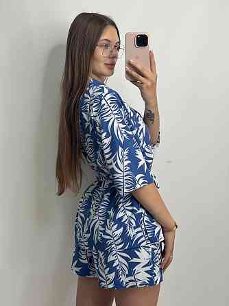 Костюм жіночий літній штапель-шовк Синій XL-2XL Харків