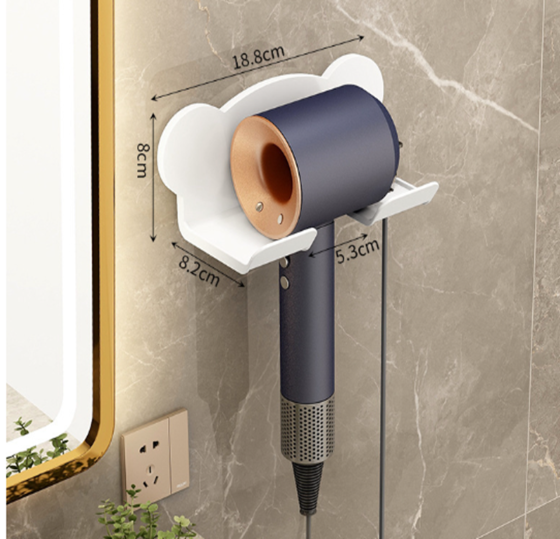 Настенный держатель для фена из пластика, аксессуар для ванной комнаты, 18,8×8,2×8 см, белый цвет Каменец-Подольский