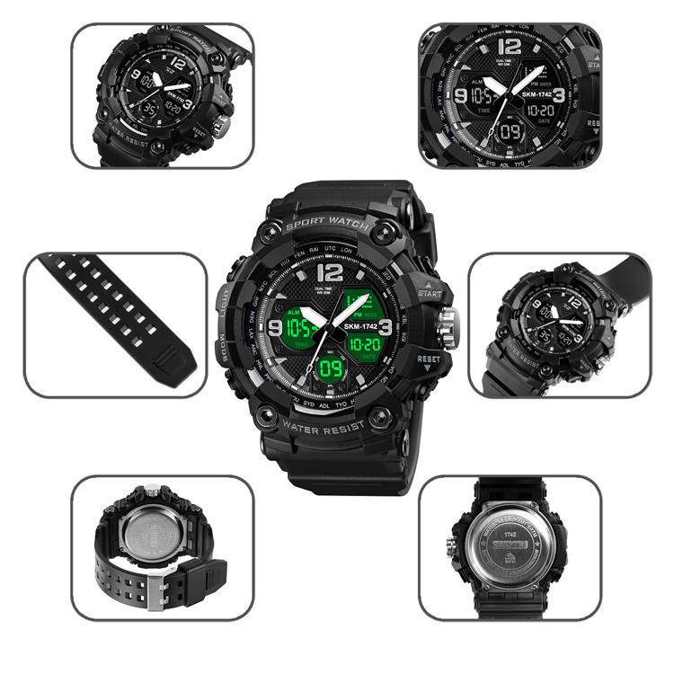 Мужские спортивные наручные часы Skmei 1742 Hamlet (Черные) Винница - изображение 9