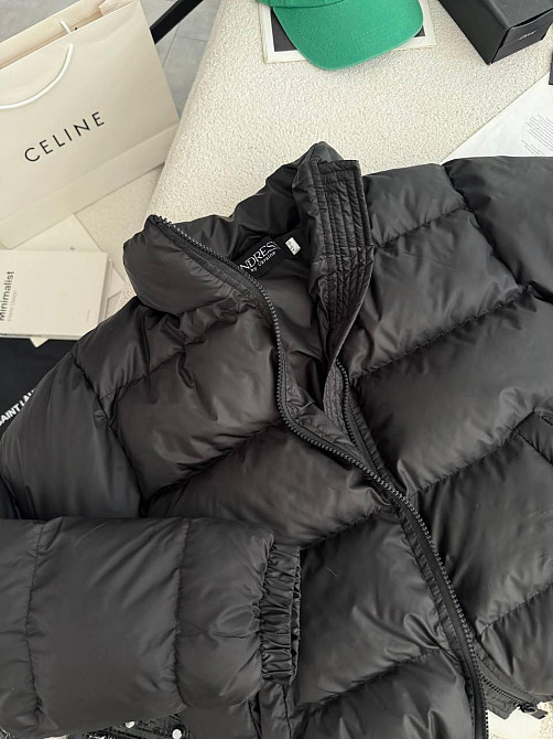 Жіноча стильна повсякденна куртка на біопуху плащівку лаке Чорний, 46/48 Одеса - фото 2