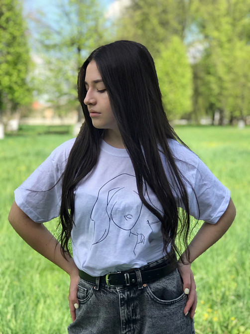 Футболка Oversize с Арт принтом женщины. Черновцы - изображение 2