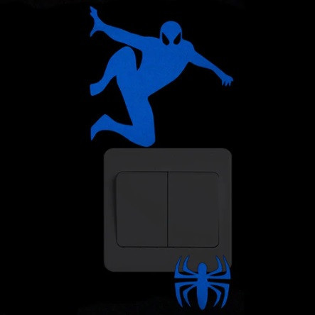 Фосфорная наклейка Человек Паук 10 на 10 см голубой Киев - изображение 1