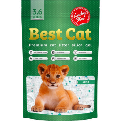 Наполнитель для туалета Best Cat Силикагелевый Green Apple 3.6 л (4820281500282) Винница - изображение 1