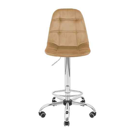 Стілець крісло барний м'який SplitDesign U Jasmine 24 Piastra Хром DL Roll Бежевий Київ