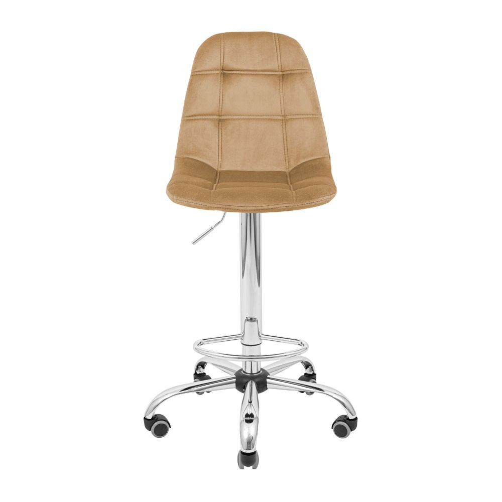 Стілець крісло барний м'який SplitDesign U Jasmine 24 Piastra Хром DL Roll Бежевий Київ - фото 2