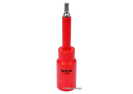 Головка торцева 6-гранна електрика YATO : квадрат 1/2" HEX 5 х 120 мм, VDE до 1000В (DW) Одеса