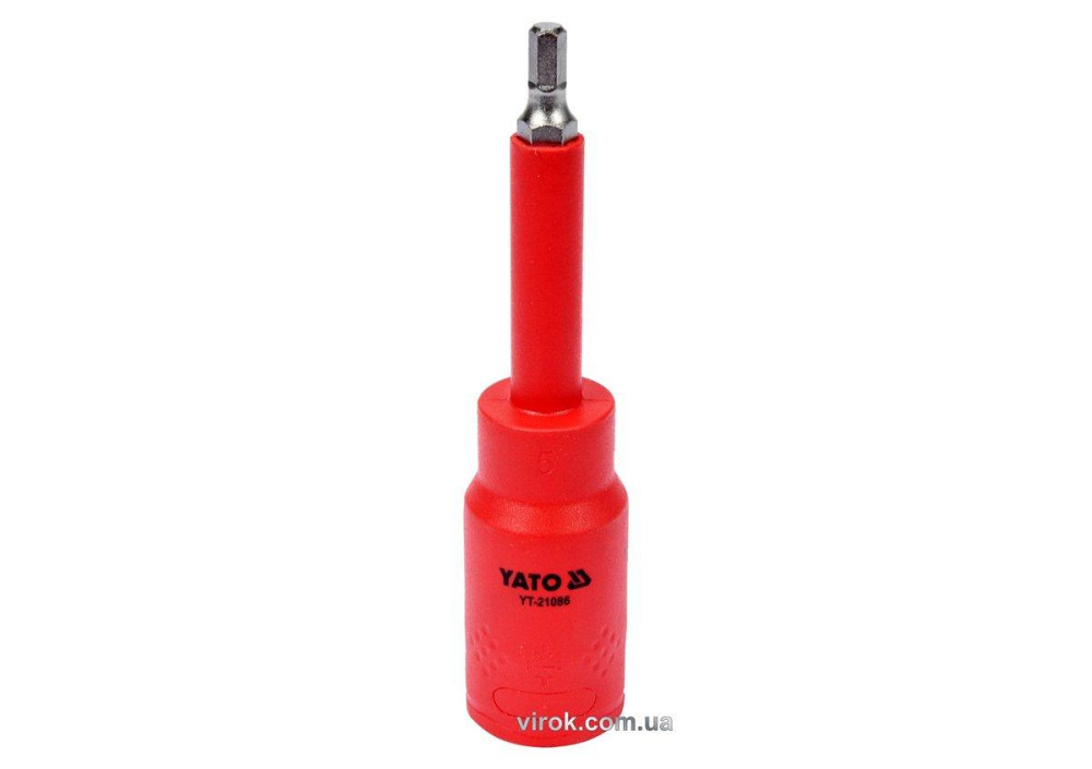 Головка торцева 6-гранна електрика YATO : квадрат 1/2" HEX 5 х 120 мм, VDE до 1000В (DW) Одеса - фото 1