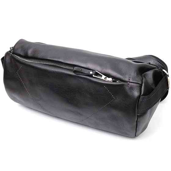 Оригінальна сумка через плече з натуральної шкіри GRANDE PELLE 11649 Чорна Київ