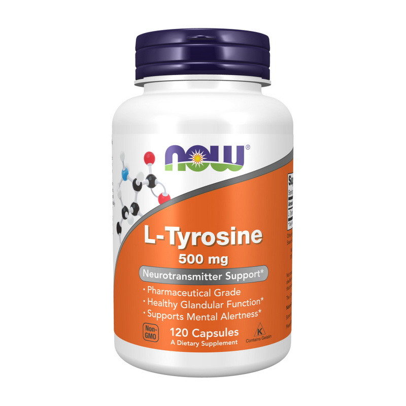 L-тирозин NOW Foods L-Tyrosine, 500 mg, 120 caps Луцк - изображение 1