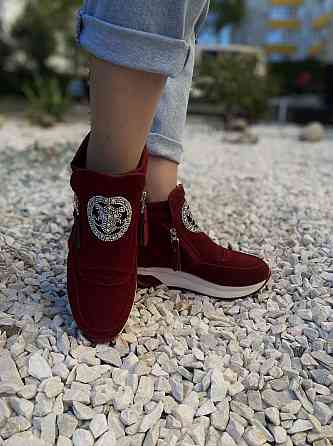 Черевики жіночі VEAGIA бордові еко-замша высота 12см подошва 3см ( -3) Коломия