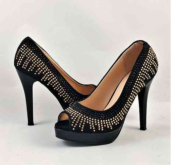 Жіночі Чорні Туфлі на Каблуці Шпильке Замшеві Модельні (розміри: 36,37,38,39,40,41) — 35-7 Дніпро