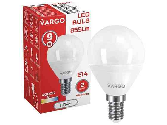 Лампа светодиодная 9W E14 G45 4000K 220V (V-111144) ТМ VARGO Киев