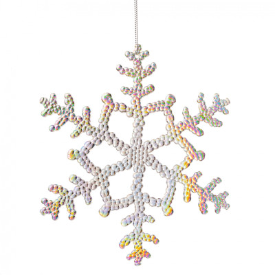 Елочная игрушка Novogod`ko Снежинка 20 см Пластик Перламутр (974870) Винница - изображение 1