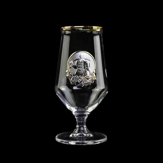 Набір для пива “КОЗАЦЬКИЙ” 6 келихів 470 мл, кришталь, золото Рівне