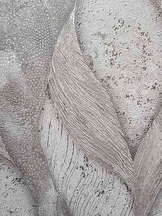 Обои виниловые на флизелине метровые Sintra Edelina абстракция волны листья 3д черные серые серебро Киев