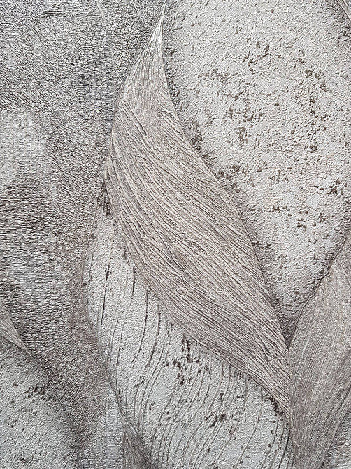 Обои виниловые на флизелине метровые Sintra Edelina абстракция волны листья 3д черные серые серебро Киев - изображение 2