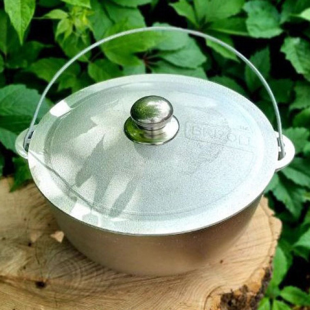 Казан туристичний алюмінієвий з кришкою та дужкою ПРЕМІУМ 8 літрів для багаття Київ - фото 1