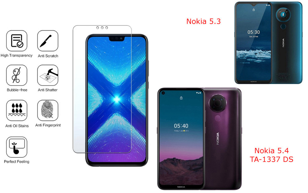 Защитное стекло NeoGlass для Nokia 5.3, Nokia 5.4 TA-1337 DS – ультрапрозрачное и устойчивое Киев - изображение 4