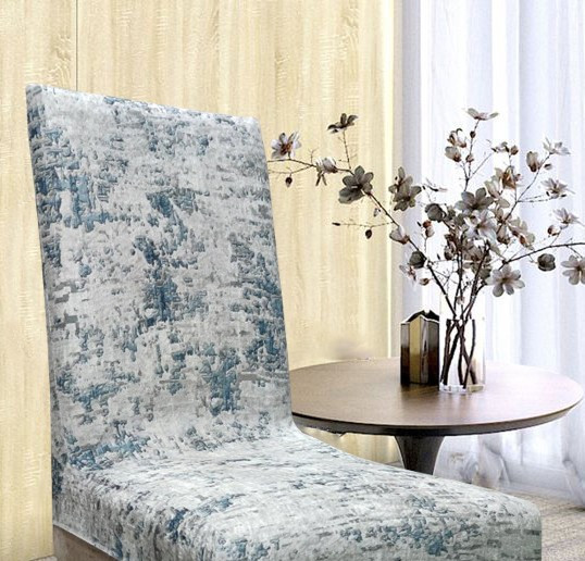 Универсальный натяжной чехол накидка на стул со спинкой с рисунком серый бетон Royan 00046 Белая Церковь - изображение 1