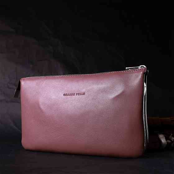 Красивий жіночий клатч із натуральної шкіри GRANDE PELLE 11634 Пудровий Київ