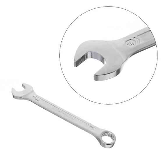 Ключ комбінований, 14 мм, Cr-V, покриття: сатин-хром, DIN3113, STORM INTERTOOL XT-1014 Київ