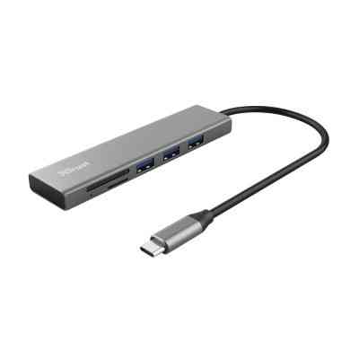 Концентратор Trust HALYX FAST 3USB+CARD READER USB-C ALUMINIUM (24191_TRUST) Винница