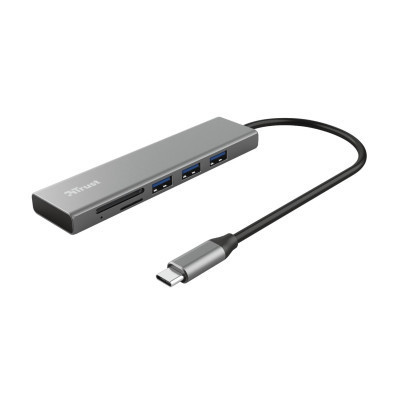 Концентратор Trust HALYX FAST 3USB+CARD READER USB-C ALUMINIUM (24191_TRUST) Винница - изображение 1