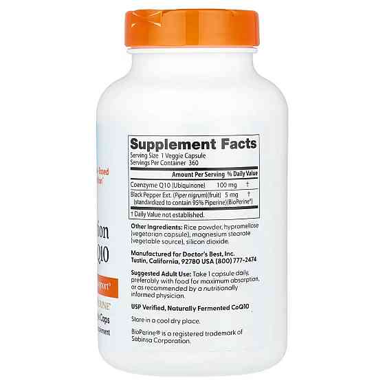 Коензим CoQ10 з біоперіном Doctor's Best CoQ10 with BioPerine 100 мг 360 капс Київ