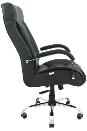 Офісне Крісло Керівника Richman Magistr Шкіра Lux Хром М1 Tilt Чорний Київ
