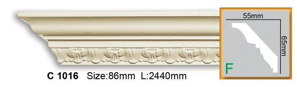 Карниз полиуретановый с орнаментом Gaudi Decor C 1016 Flexi Днепр - изображение 1