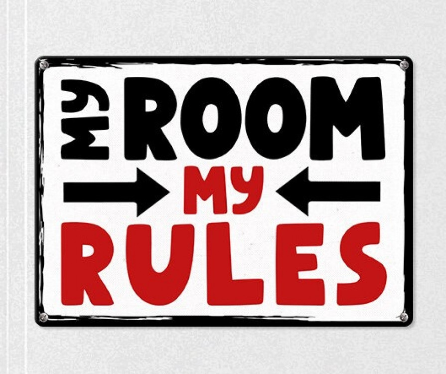 Табличка интерьерная металлическая My room my rules Винница - изображение 1