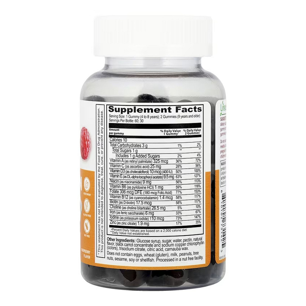 Мультивитамины с железом для детей Lifeable Multivitamin with Iron Kids 60 жев таб малина Киев - изображение 2