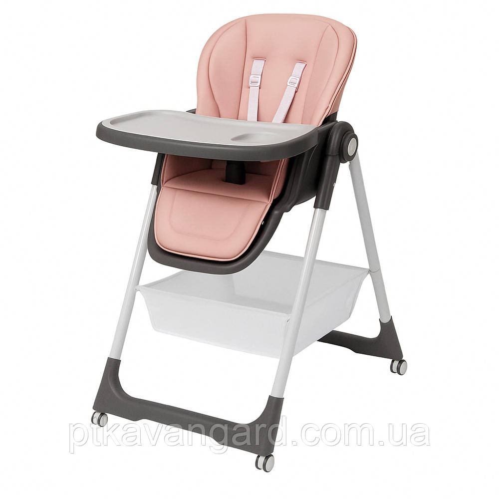 Стільчик для годування дитини Toti S-19225 дівчинці (мягкий чохол, PU 4 колеса, з’ємний столик) рожевий Хмельницький - фото 1