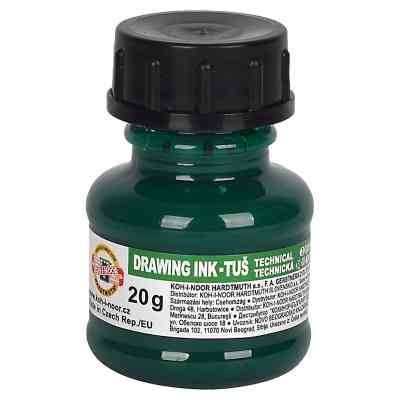 Тушь для черчения Koh-i-Noor 20г зеленая (1417008) Винница