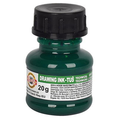 Тушь для черчения Koh-i-Noor 20г зеленая (1417008) Винница - изображение 1