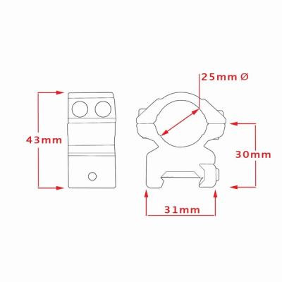 Крепление для прицела Hawke Matchmount 1" Weaver Med (921183) Винница - изображение 3
