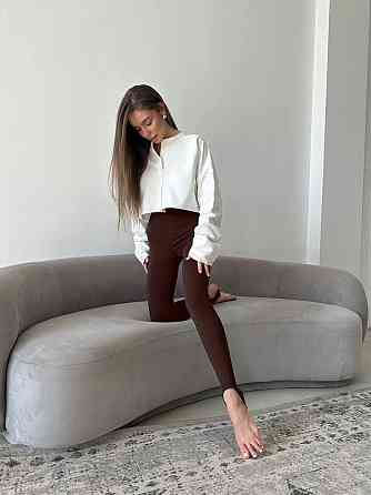 Жіночі трендові лосини зі штрипками пуму Шоколад, 42/44 Одеса