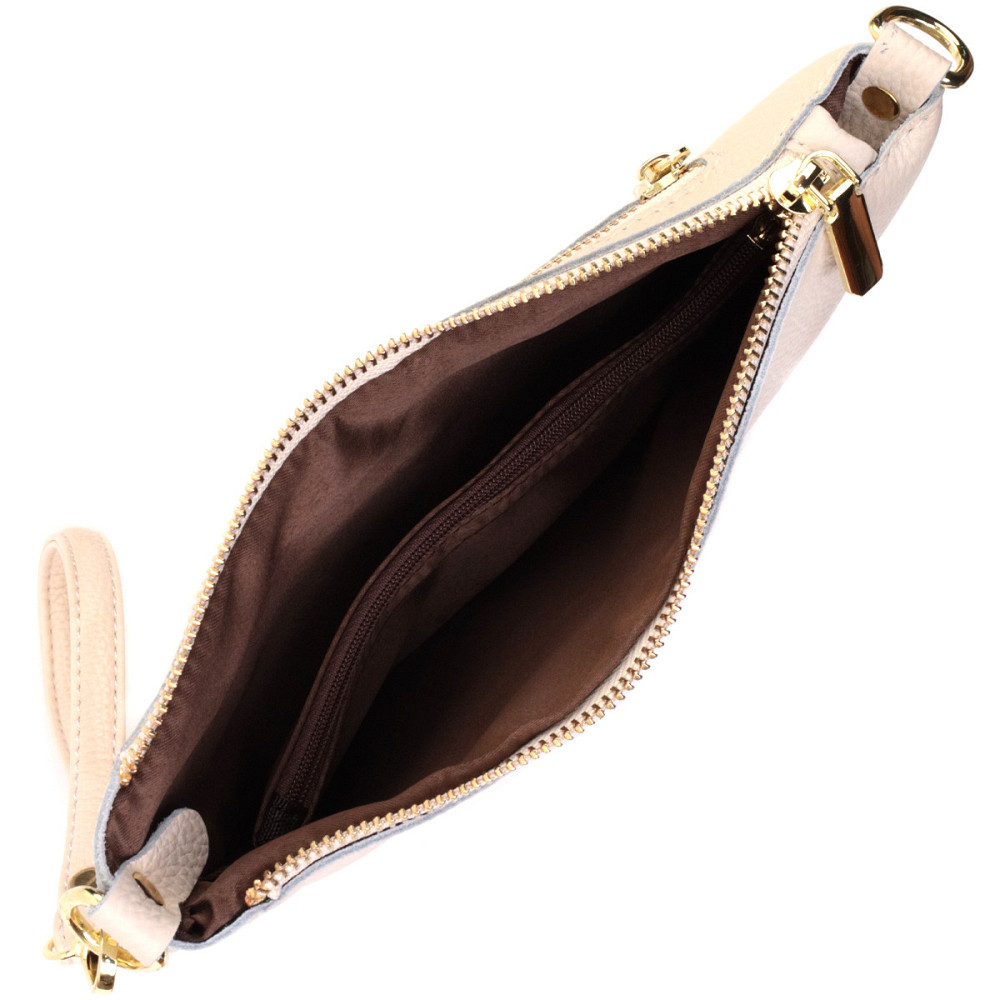 Женская сумка-клатч на лето с двумя ремнями из натуральной кожи Vintage 22648 Белая Киев - изображение 8